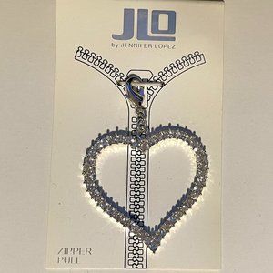 VINTAGE JLO BEJEWELED HEART ZIPPER PULL